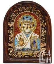 Икона бисером Николай Чудотворец